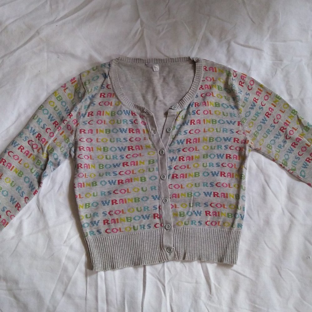 Unique Stradivarius rainbow cropped cardigan